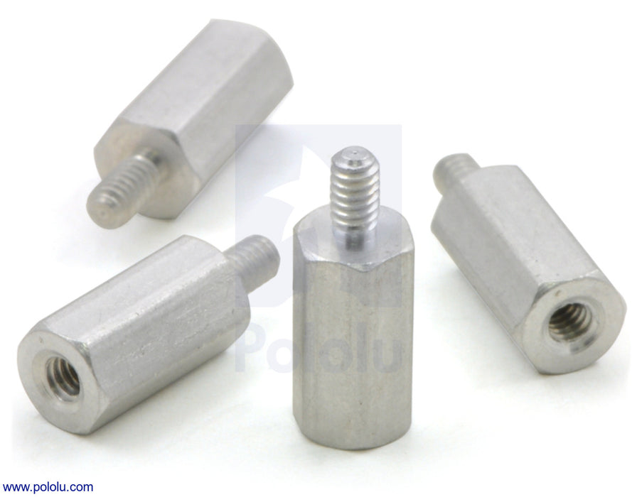 Aluminum Standoff: 3/8" Length, 2-56 Thread, M-F (4-Pack)