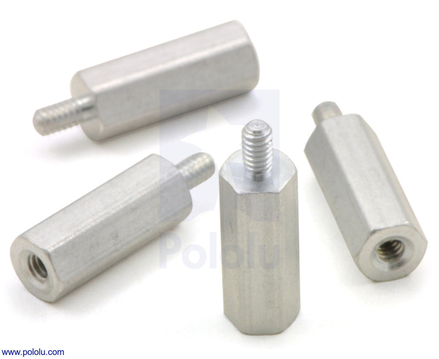 Aluminum Standoff: 1/2" Length, 2-56 Thread, MF (4-Pack)