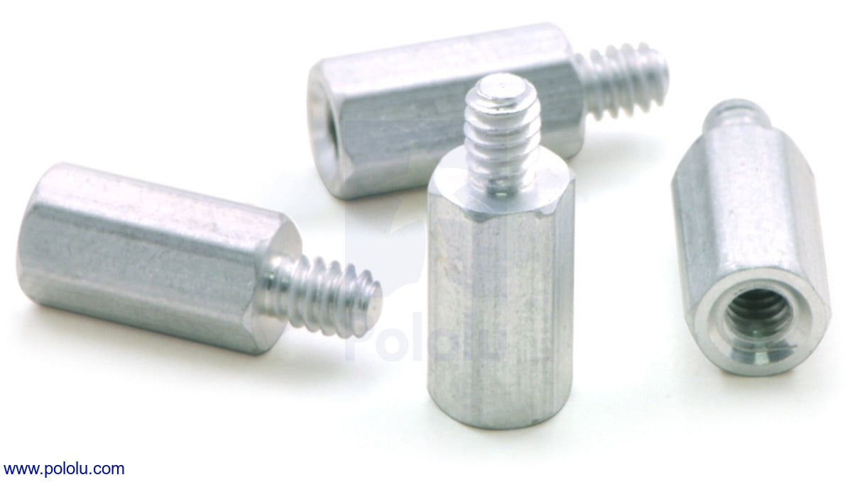 Aluminum Standoff: 3/8" Length, 4-40 Thread, M-F (4-Pack)