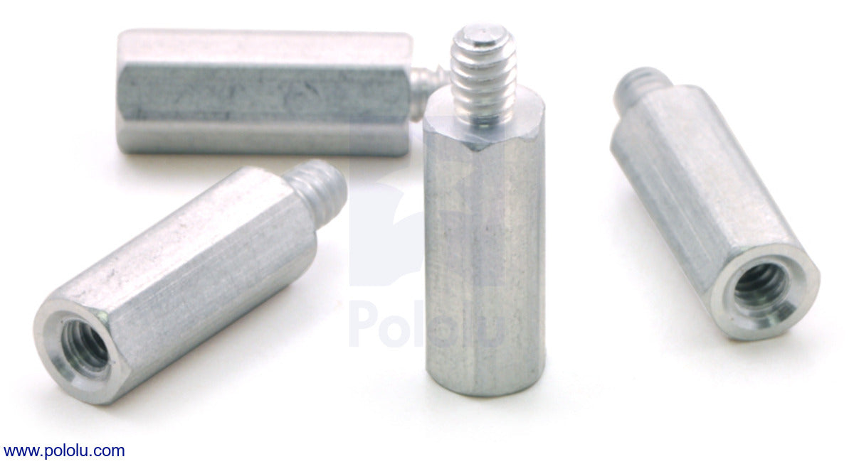 Aluminum Standoff: 1/2" Length, 4-40 Thread, MF (4-Pack)