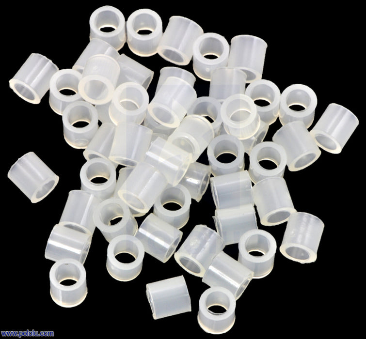 Nylon Spacer: 4mm Length, 4mm OD, 2.7mm ID (50-Pack)