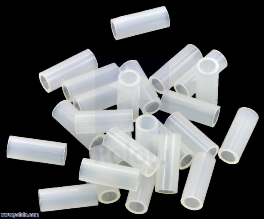 Nylon Spacer: 10mm Length, 4mm OD, 2.7mm ID (25-Pack)