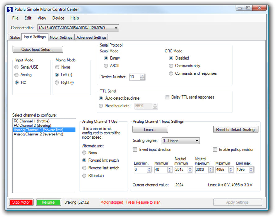 Pololu Simple High-Power Motor Controller 18v15 (Fully Assembled)