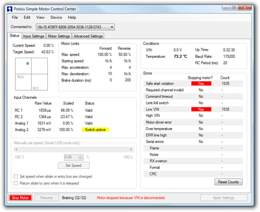 Pololu Simple Motor Controller 18v7