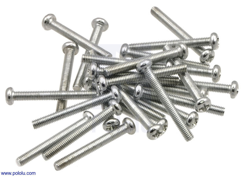 Machine Screw: M3, 25mm Length, Phillips (25-pack)