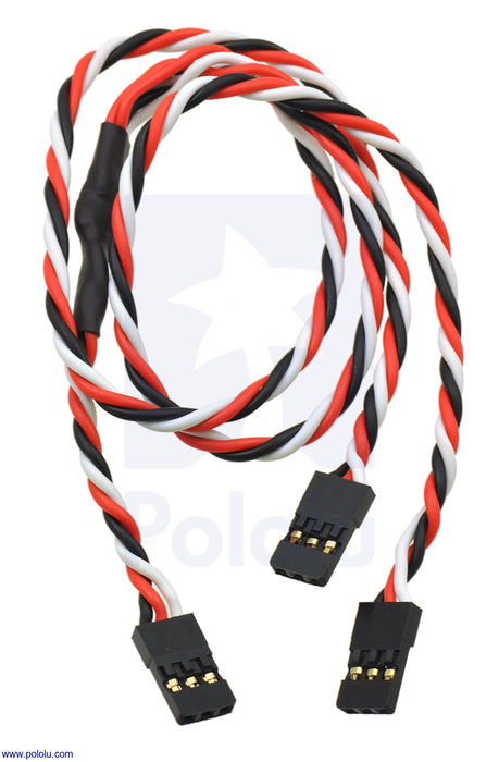 Twisted Servo Y Splitter Cable 12" Female - 2x Female