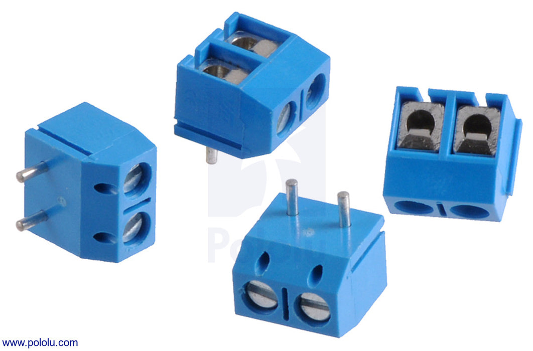 Screw Terminal Block: 2-Pin, 5mm Pitch, Top Entry (4-Pack)