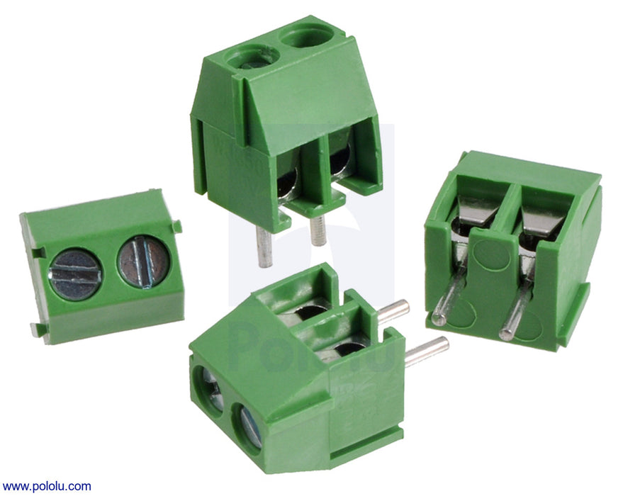 Screw Terminal Block: 2-Pin, 3.5 mm Pitch, Side Entry (4-Pack)