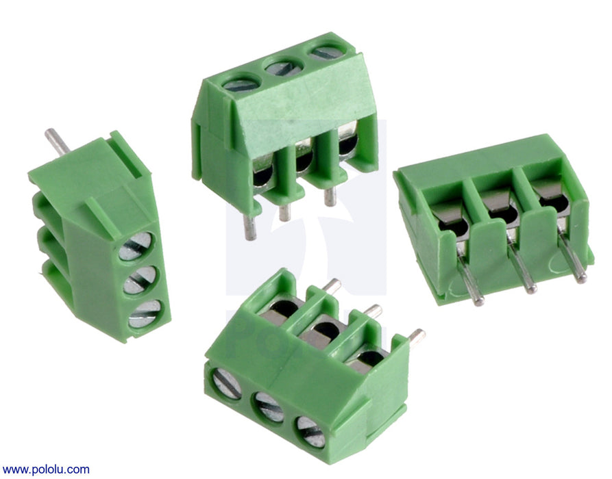 Screw Terminal Block: 3-Pin, 3.5 mm Pitch, Side Entry (4-Pack)