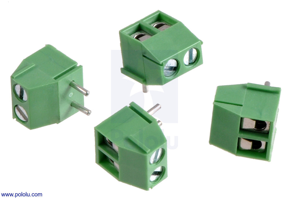 Screw Terminal Block: 2-Pin, 3.5 mm Pitch, Top Entry (4-Pack)