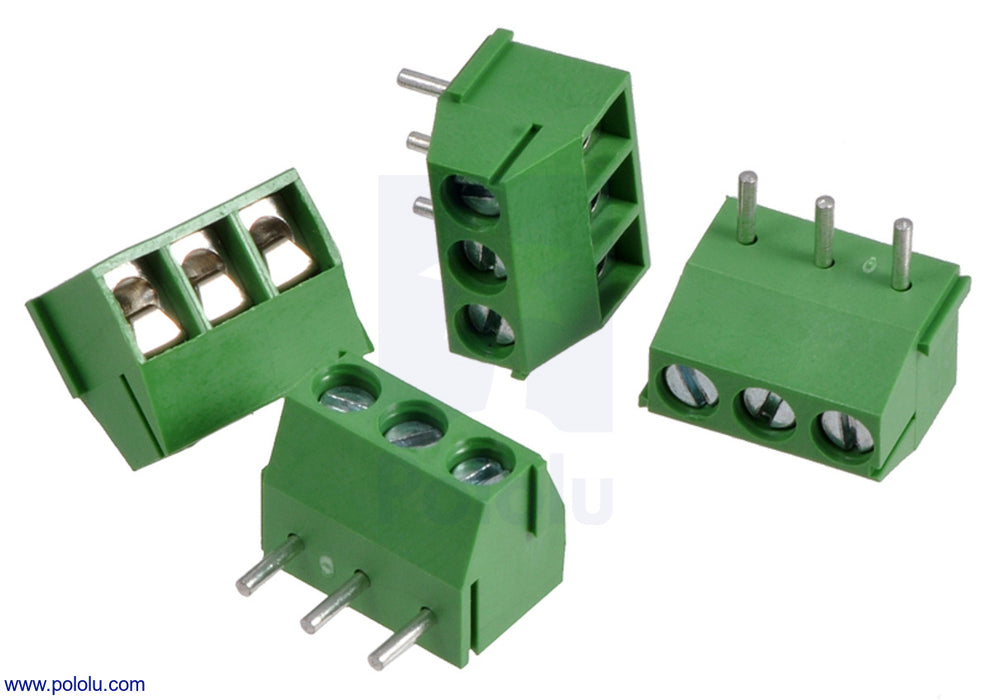 Screw Terminal Block: 3-Pin, 3.5 mm Pitch, Top Entry (4-Pack)