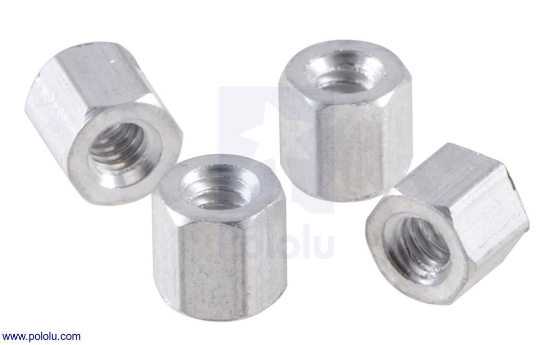 Aluminum Standoff: 3/16" Length, 4-40 Thread, FF (4-Pack)