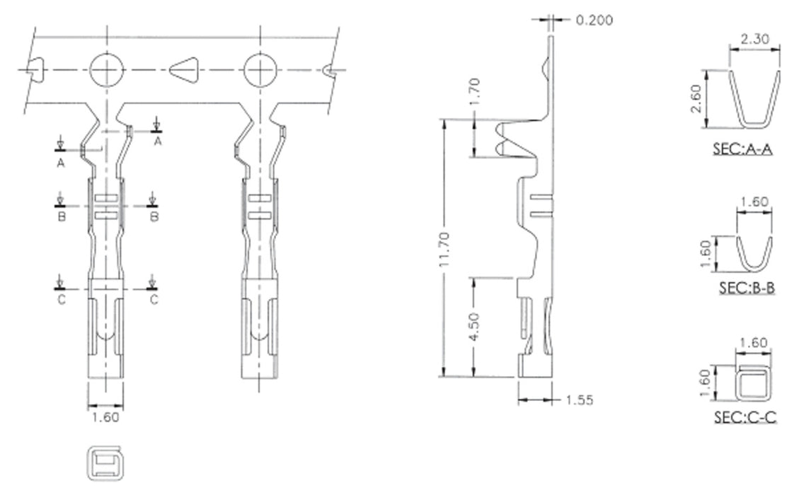 Male Crimp Pins for 0.1" Housings 100-Pack