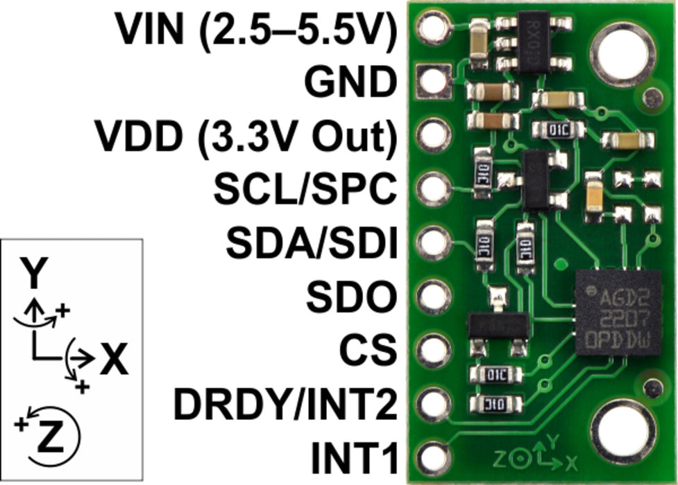 L3GD20 3-Axis Gyro Carrier with Voltage Regulator