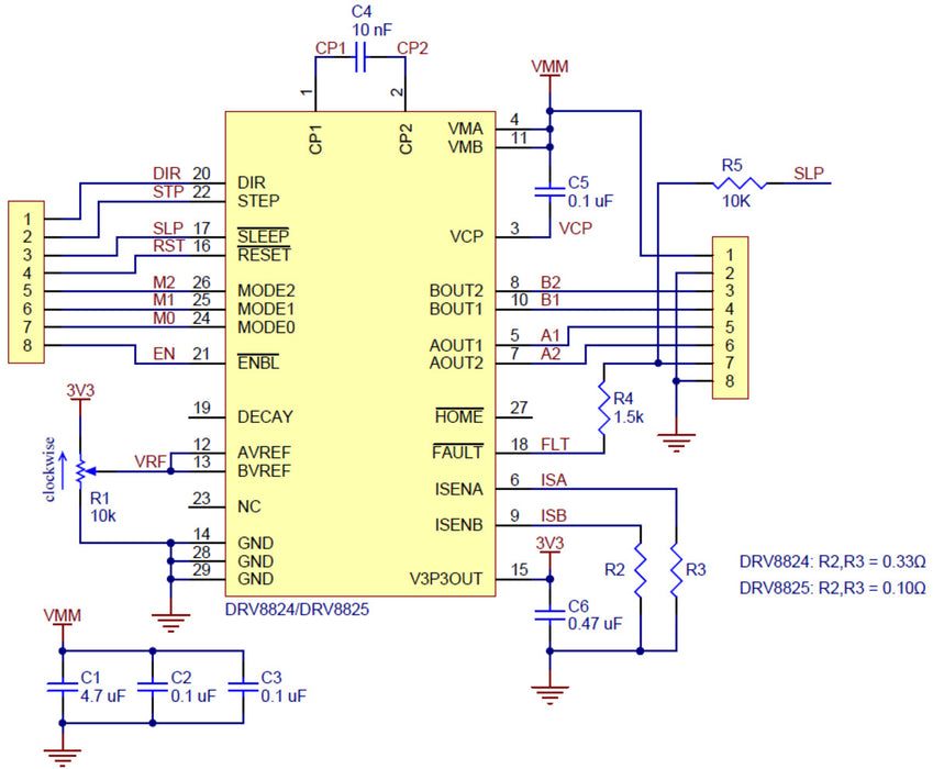 DRV8825 Stepper Motor Driver Carrier, High Current (Header Pins Soldered)