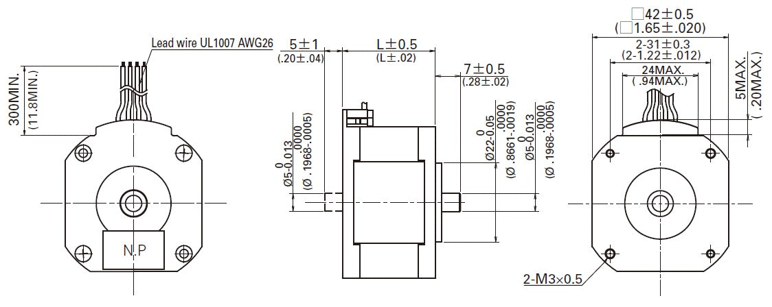 Sanyo Pancake Stepper Motor: Bipolar, 200 Steps/Rev, 42×11.6mm, 3.5V, 1 A/Phase