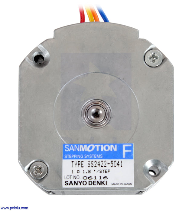 Sanyo Pancake Stepper Motor: Bipolar, 200 Steps/Rev, 42×18.6mm, 5.4V, 1 A/Phase