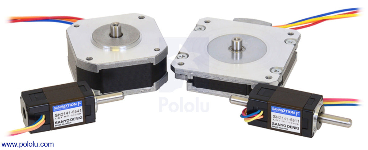 Sanyo Miniature Stepper Motor: Bipolar, 200 Steps/Rev, 14×30mm, 6.3V, 0.3 A/Phase