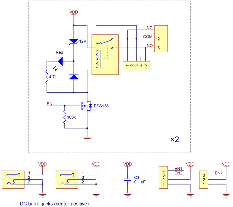 Pololu Basic 2-Channel SPDT Relay Carrier with 5VDC Relays (Partial Kit)