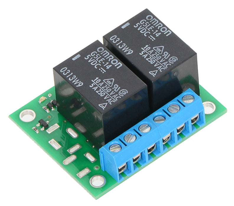 Pololu Basic 2-Channel SPDT Relay Carrier with 5VDC Relays (Assembled)