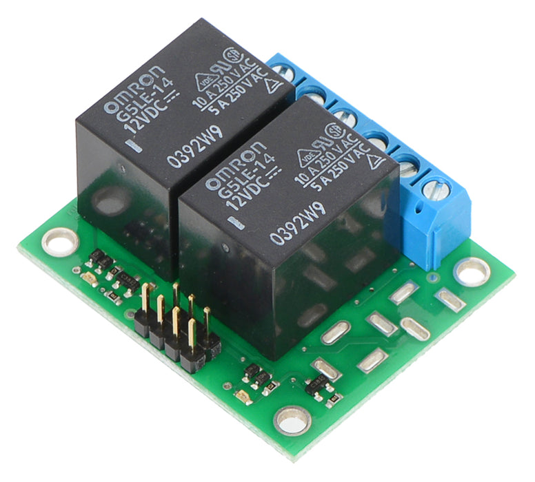 Pololu Basic 2-Channel SPDT Relay Carrier with 12VDC Relays (Assembled)