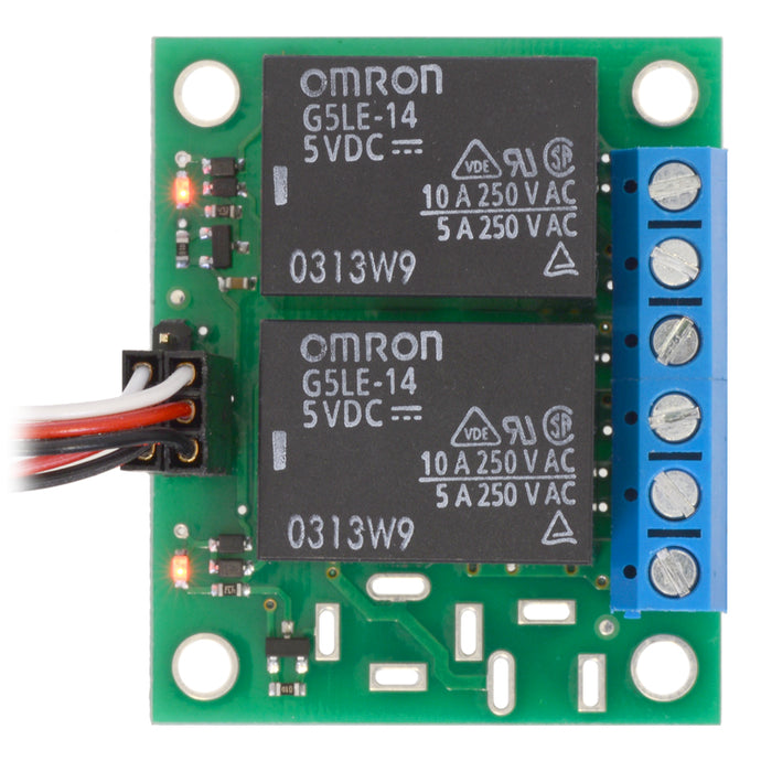 Pololu Basic 2-Channel SPDT Relay Carrier with 5VDC Relays (Partial Kit)