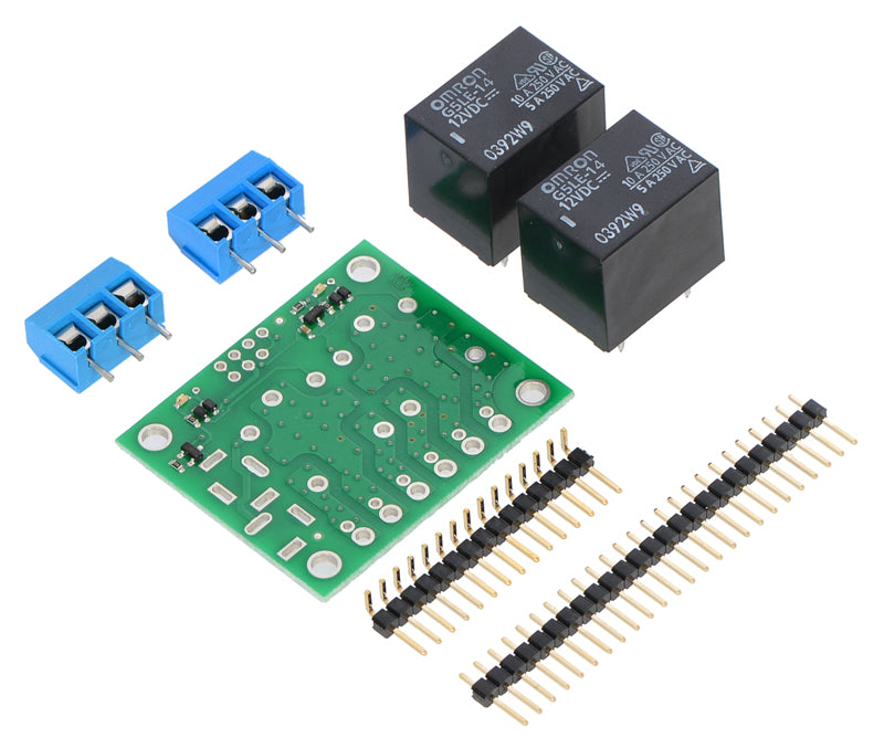 Pololu Basic 2-Channel SPDT Relay Carrier with 12VDC Relays (Partial Kit)