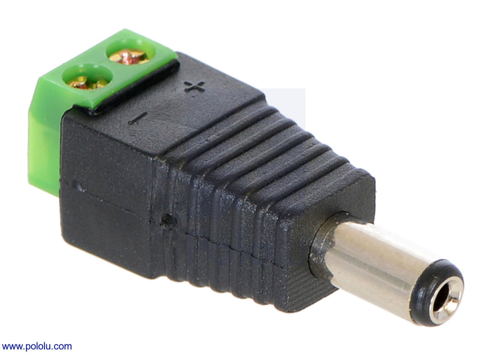 DC Barrel Plug to 2-Pin Terminal Block Adapter