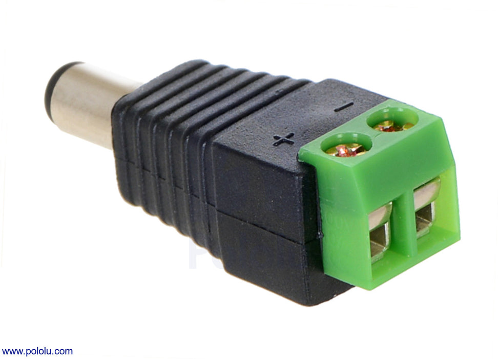 DC Barrel Plug to 2-Pin Terminal Block Adapter