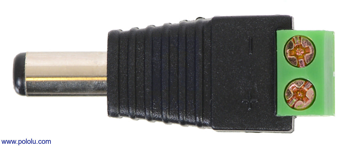 DC Barrel Plug to 2-Pin Terminal Block Adapter