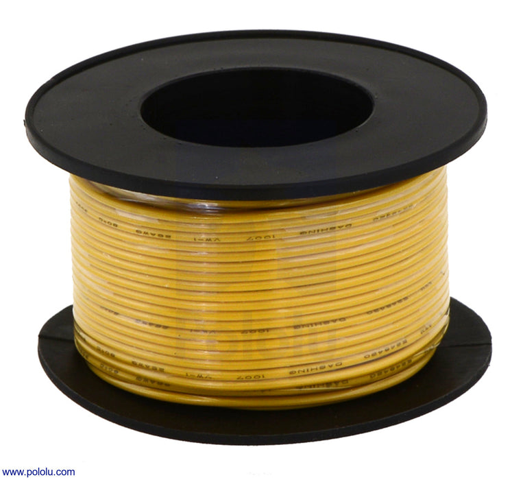 Stranded Wire: Yellow, 26 AWG, 70 Feet