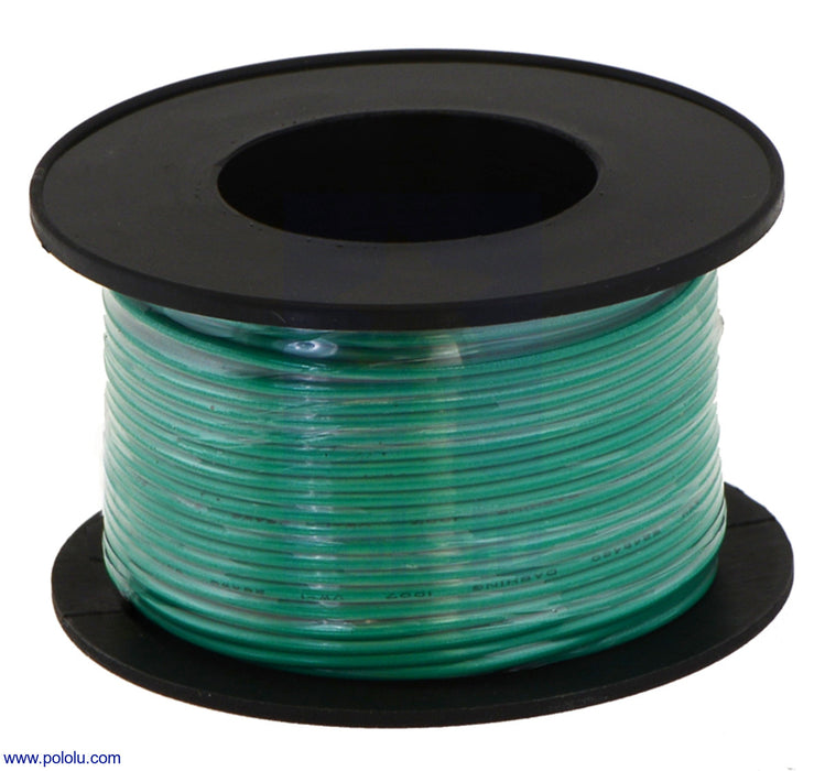 Stranded Wire: Green, 24 AWG, 60 Feet