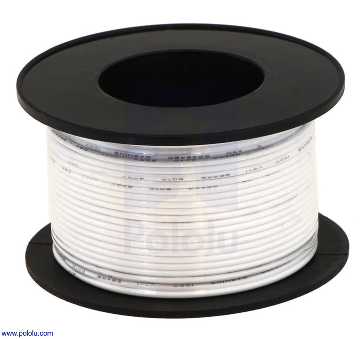 Stranded Wire: White, 22 AWG, 50 Feet