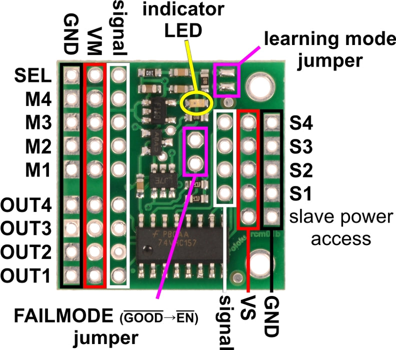 Pololu 4-Channel RC Servo Multiplexer (Assembled)