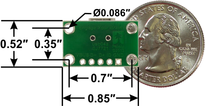 USB Mini-B Connector Breakout Board