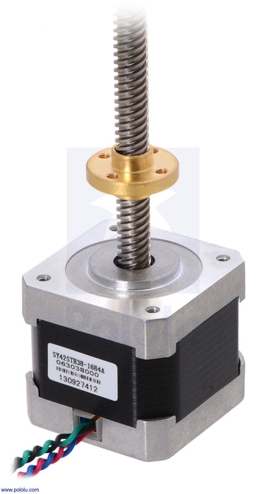 Stepper Motor with 28cm Lead Screw: Bipolar, 200 Steps/Rev, 42×38mm, 2.8V, 1.7 A/Phase