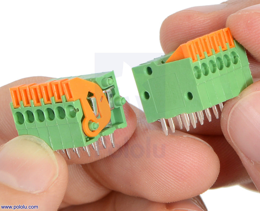 Screwless Terminal Block: 4-Pin, 0.2" Pitch, Side Entry (2-Pack)