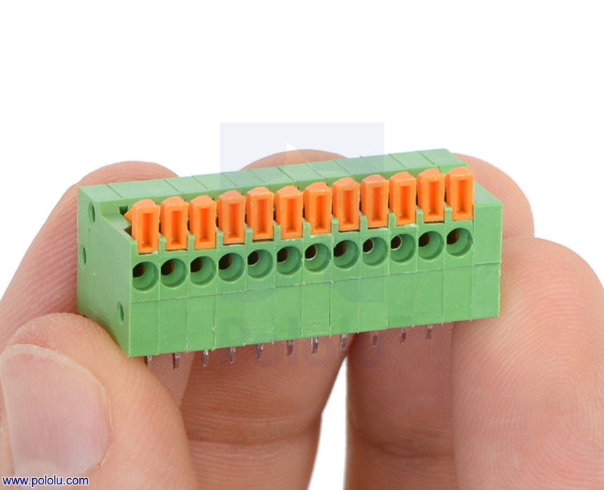 Screwless Terminal Block: 5-Pin, 0.1″ Pitch, Side Entry (2-Pack)