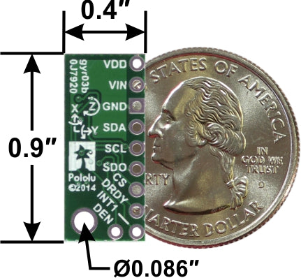 L3GD20H 3-Axis Gyro Carrier with Voltage Regulator