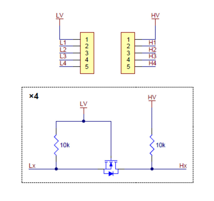 Logic Level Shifter, 4-Channel, Bidirectional