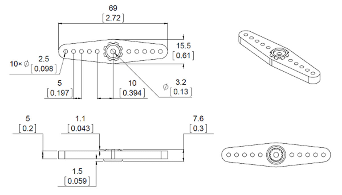 Metal Servo Horn for FEETECH Giant Servo FT5335M