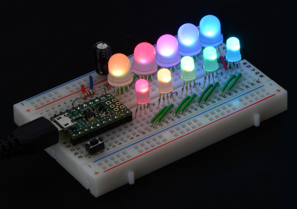 Addressable Through-Hole 8mm RGB LED with Diffused Lens, WS2811 Driver (10-Pack)