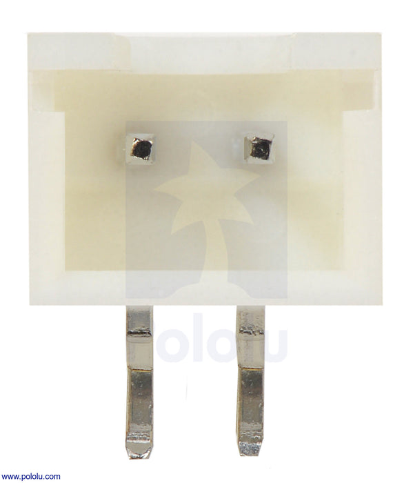 2.5 mm JST XH-Style Shrouded Male Connector: 2-Pin, Right Angle Extended (4-Pack)