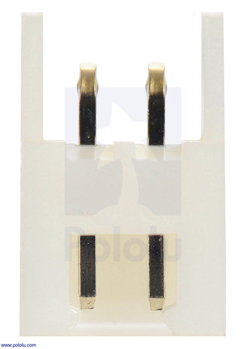 2.5 mm JST XH-Style Shrouded Male Connector: 2-Pin, Right Angle Extended (4-Pack)