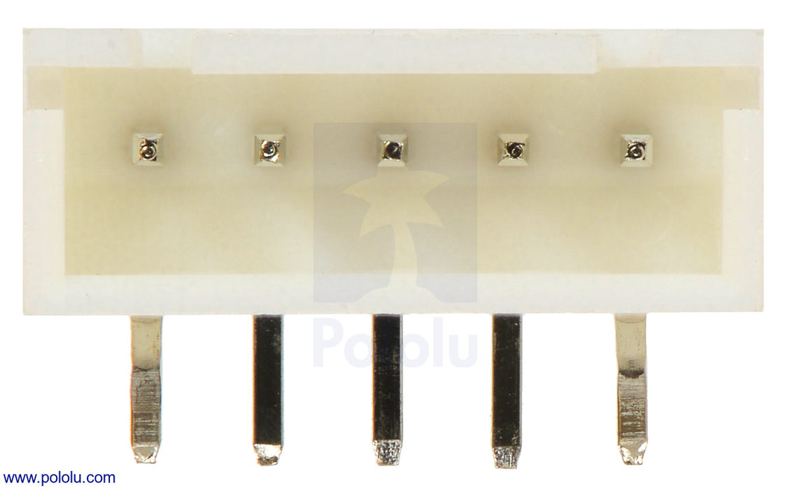 2.5 mm JST XH-Style Shrouded Male Connector: 5-Pin, Right Angle Extended (2-Pack)