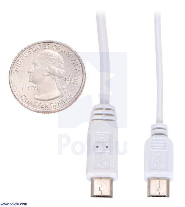 Thin (2mm) USB Cable A to Micro-B, 6 ft, Low/Full-Speed ​​Only