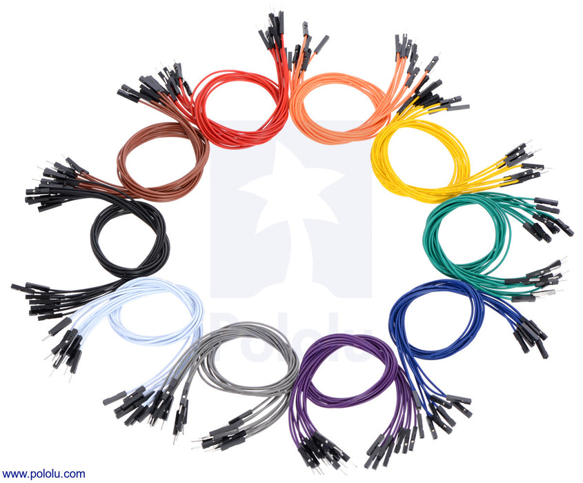 Premium Jumper Wire 60-Piece 6-Color Assortment F-F 1"