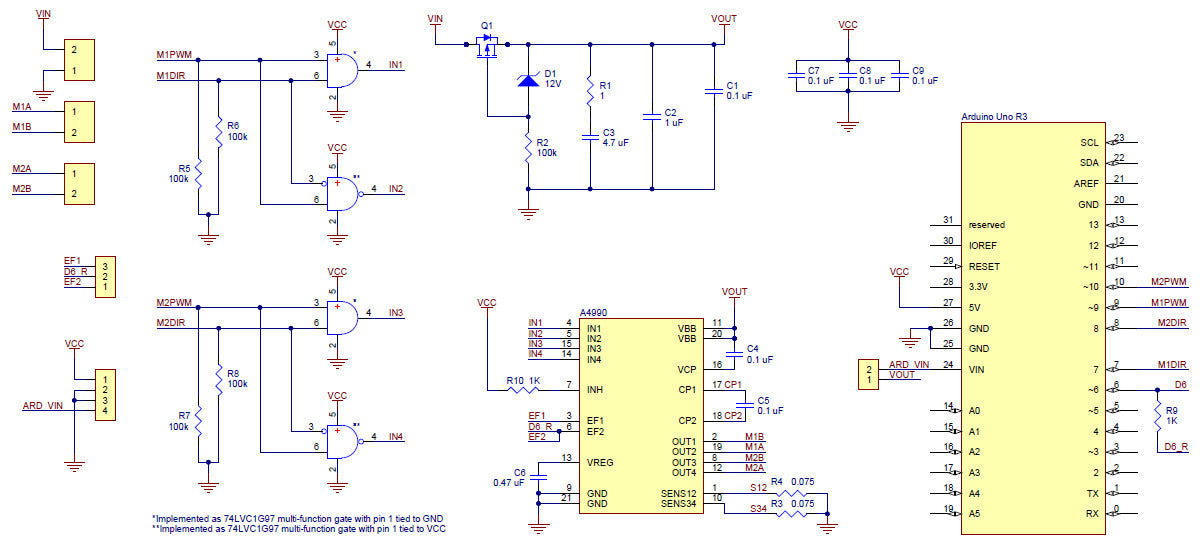 Pololu A4990 Dual Motor Driver Shield for Arduino