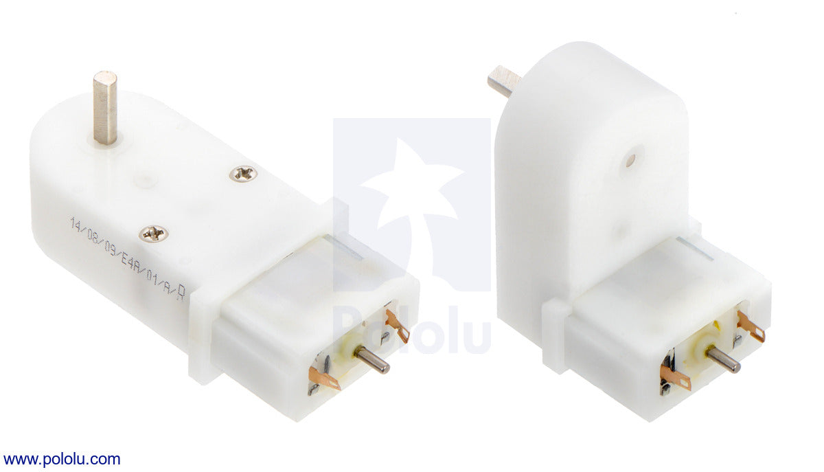 120:1 Mini Plastic Gearmotor HP, Offset 3mm D-Shaft Output, Extended Motor Shaft