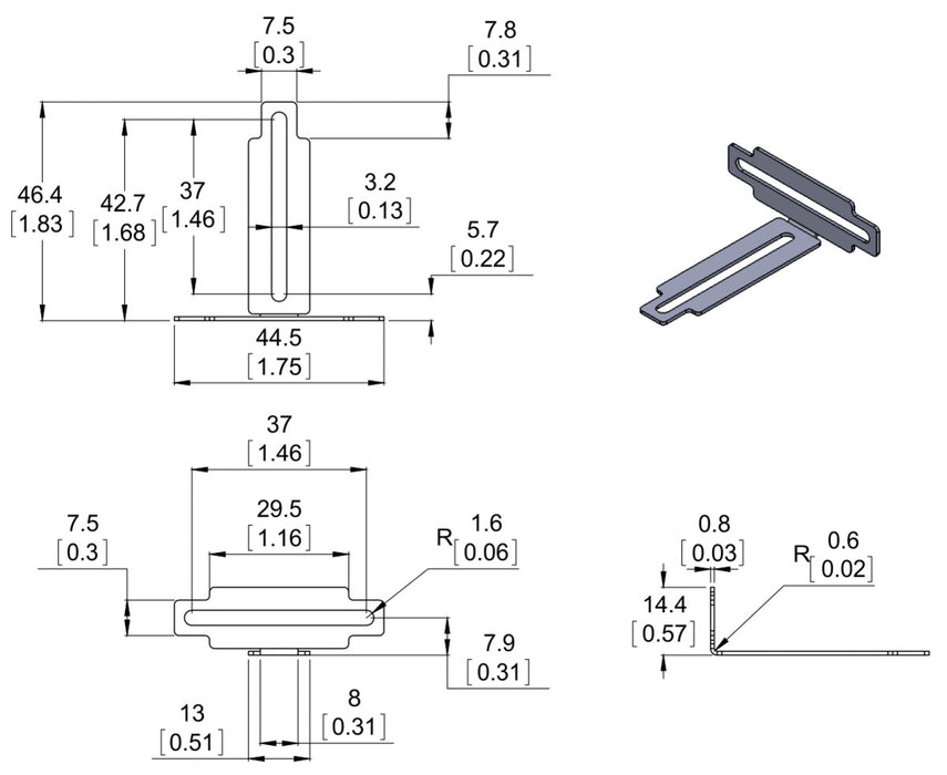 Bracket Pair for Sharp GP2Y0A02, GP2Y0A21, and GP2Y0A41 Distance Sensors - Multi-Option